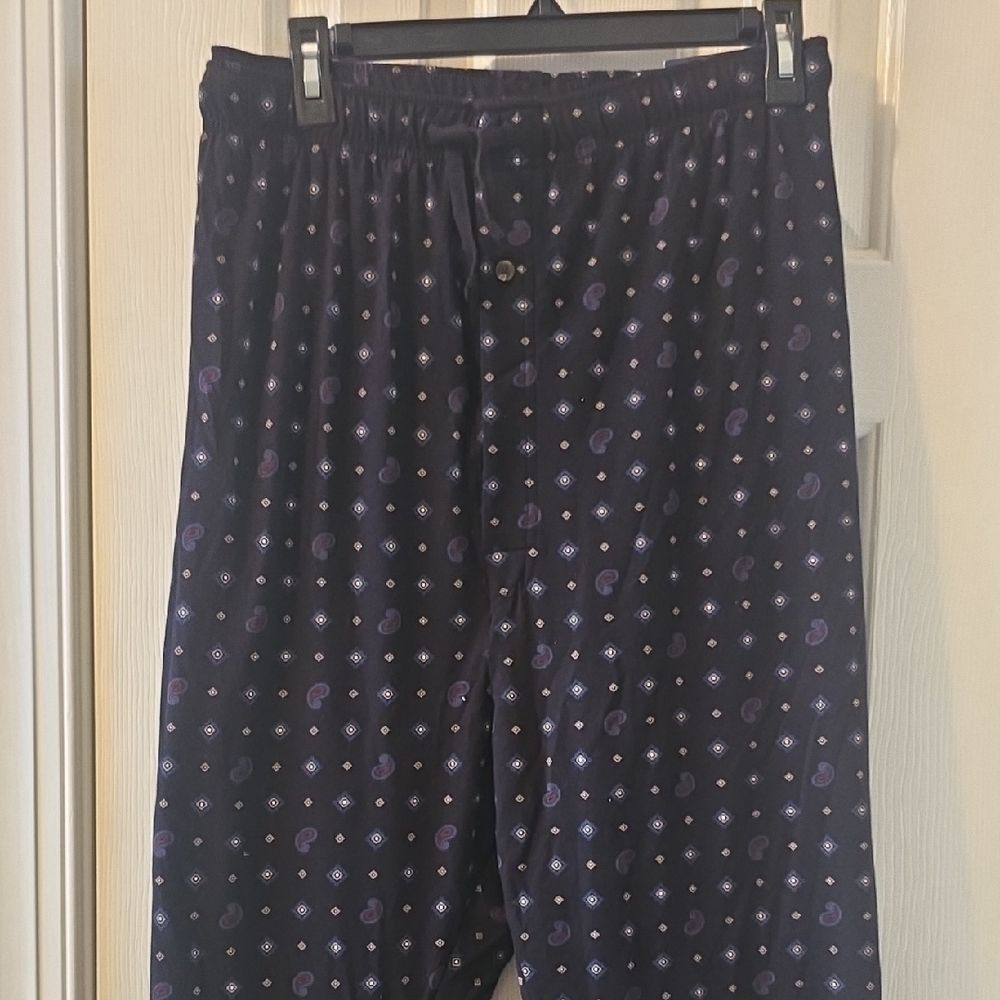 STAFFORD BRAND MEN'S BIG AND TALL BLACK PAISLEY PAJAMA BOTTOMS PANTS SIZE 5XL